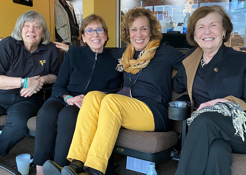 Charlotte Covington, VUMC Executive CNO Marilyn Dubree, MSN’76, Dean Pamela Jeffries, and Adrienne Ames at a recent Vanderbilt Commodore football game.