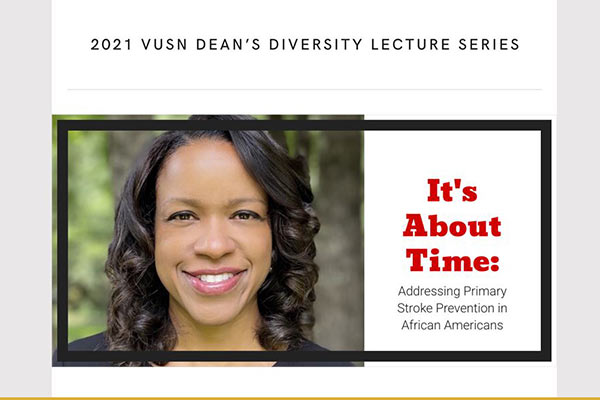 Dawn Aycock next to name of her lecture: It's About Time--Addressing Primary Stroke Prevention in African Americans