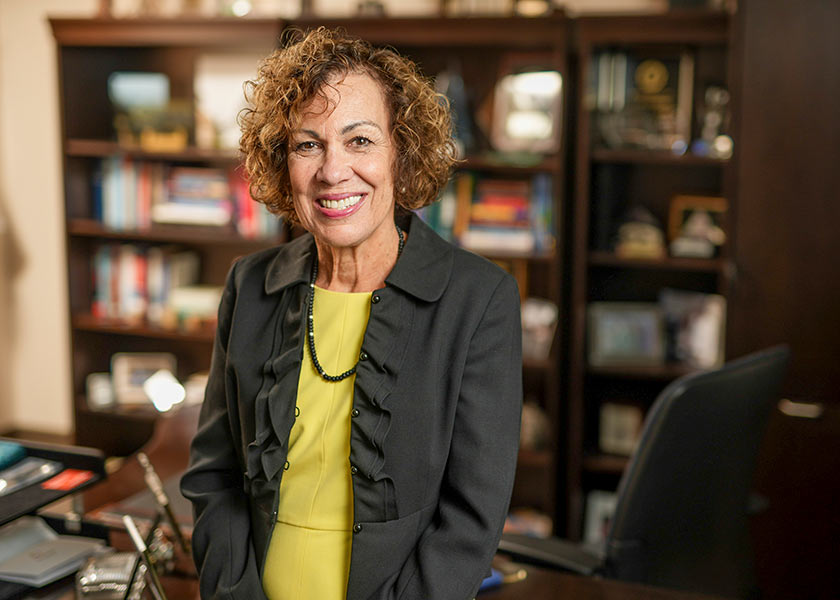 Dean Jeffries at her desk in her Vanderbilt office