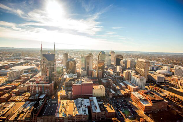 City of Nashville skyline on sunny day