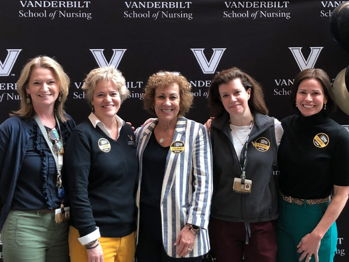 Dean Jeffries, staff, and alumni at giving day